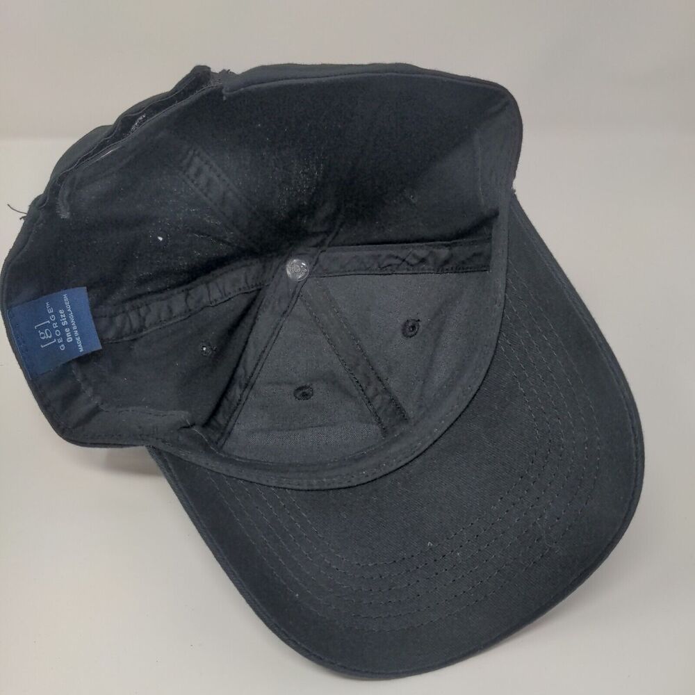 George Strapback Hat Solid Black Osfa Adjustable … - image 6